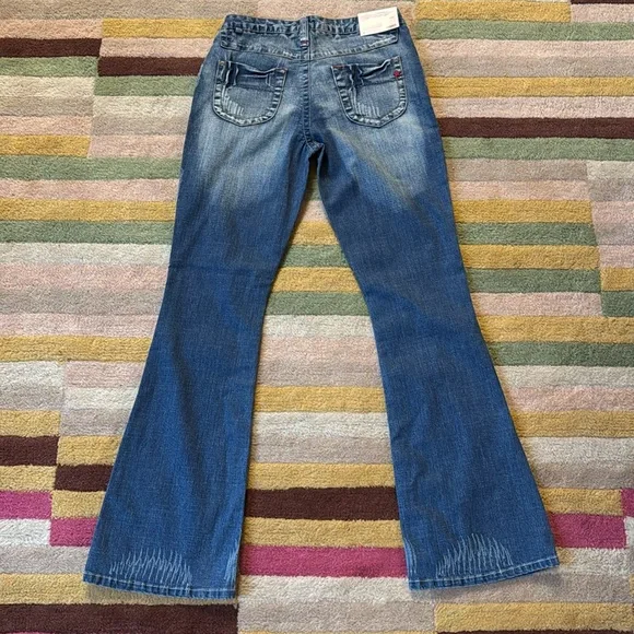 NWT Prevoir Womens Maternity partial panel wide legs Jeans Size 2 - Picture 8 of 16